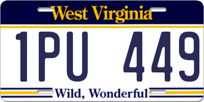 WV license plate 1PU449