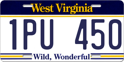 WV license plate 1PU450
