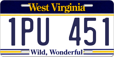 WV license plate 1PU451