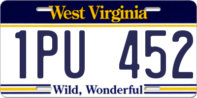 WV license plate 1PU452