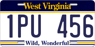 WV license plate 1PU456