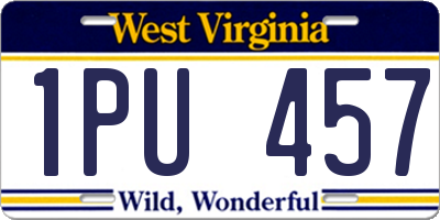 WV license plate 1PU457