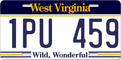 WV license plate 1PU459