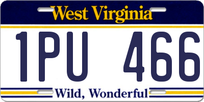 WV license plate 1PU466