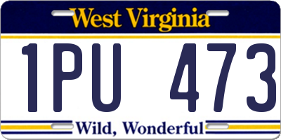 WV license plate 1PU473