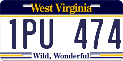 WV license plate 1PU474