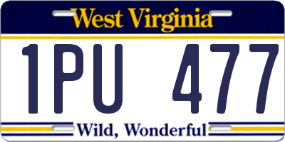 WV license plate 1PU477