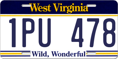 WV license plate 1PU478