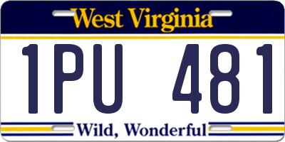 WV license plate 1PU481