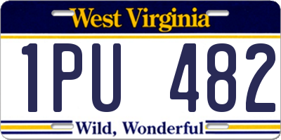 WV license plate 1PU482