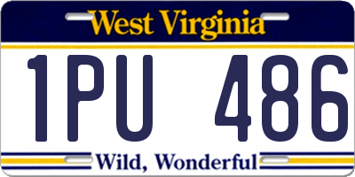 WV license plate 1PU486
