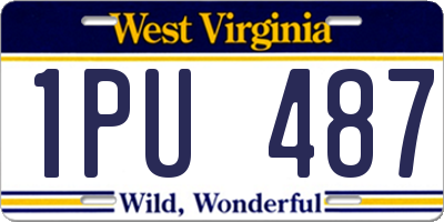 WV license plate 1PU487