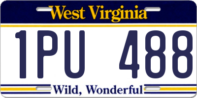 WV license plate 1PU488