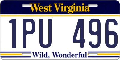 WV license plate 1PU496