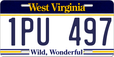 WV license plate 1PU497