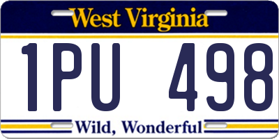 WV license plate 1PU498