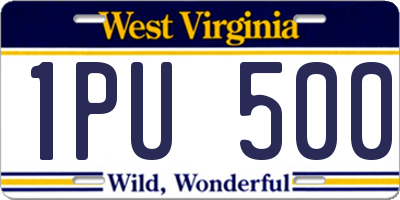 WV license plate 1PU500