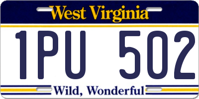 WV license plate 1PU502