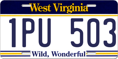 WV license plate 1PU503