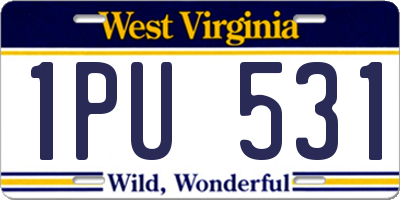 WV license plate 1PU531