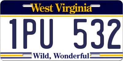 WV license plate 1PU532