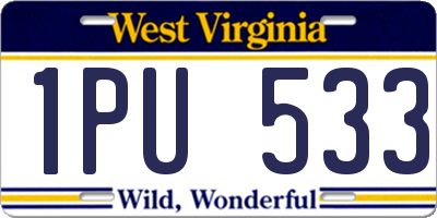WV license plate 1PU533