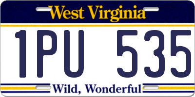 WV license plate 1PU535