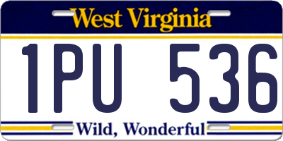 WV license plate 1PU536