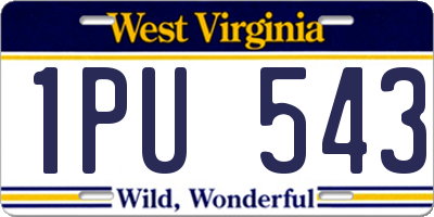 WV license plate 1PU543