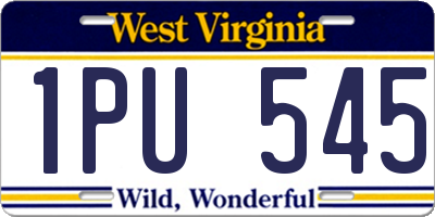WV license plate 1PU545