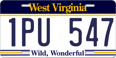 WV license plate 1PU547