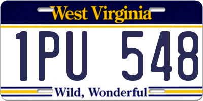 WV license plate 1PU548
