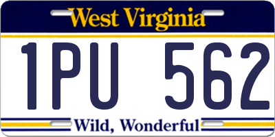 WV license plate 1PU562