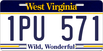 WV license plate 1PU571