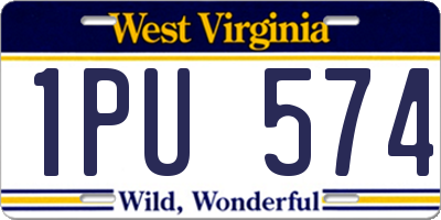 WV license plate 1PU574