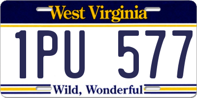 WV license plate 1PU577