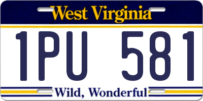 WV license plate 1PU581
