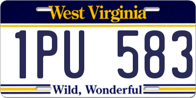 WV license plate 1PU583
