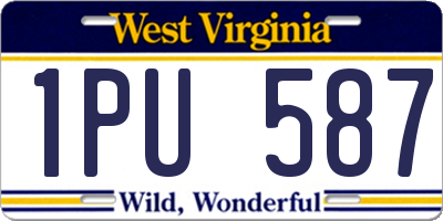 WV license plate 1PU587