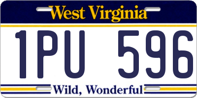 WV license plate 1PU596