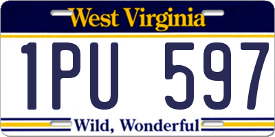 WV license plate 1PU597