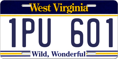 WV license plate 1PU601