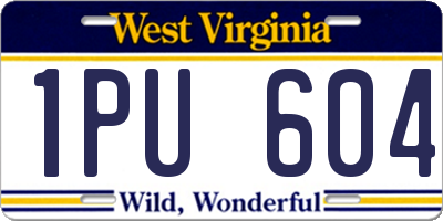 WV license plate 1PU604