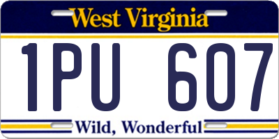 WV license plate 1PU607