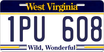 WV license plate 1PU608