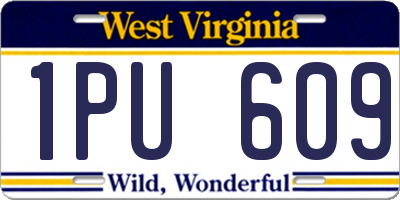 WV license plate 1PU609
