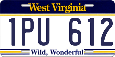 WV license plate 1PU612