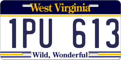 WV license plate 1PU613