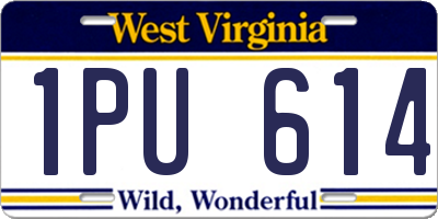 WV license plate 1PU614