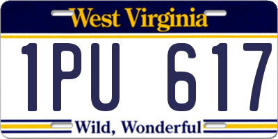 WV license plate 1PU617